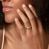 Yellow Gold Wedding Band - 4mm Wide - Rounded - Polished