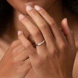 White Gold Wedding Band - 3mm Wide - Rounded - Polished