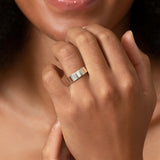 White Gold Wedding Band - 6mm Wide - Flat - Polished