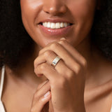 White Gold Wedding Band - 7mm Wide - Flat - Polished