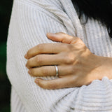 White Gold Wedding Band - 3mm Wide - Flat - Matte