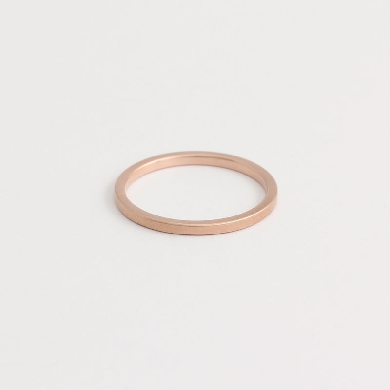 Rose Gold Wedding Band - 1.5mm Wide - Flat - Polished