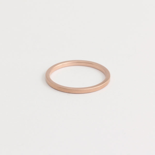 Rose gold Wedding Band - 1.5mm Wide - Flat - Matte