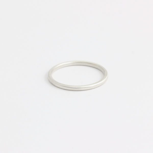 White Gold Wedding Band - 1.5mm Wide - Rounded - Matte