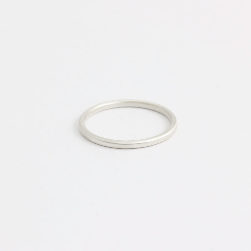 White Gold Wedding Band - 1.5mm Wide - Rounded - Polished