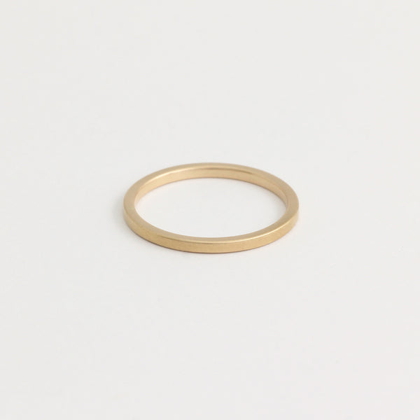 Yellow Gold Wedding Band - 1.5mm Wide - Flat - Matte