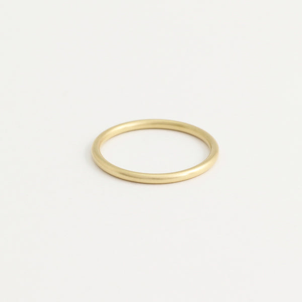 Yellow Gold Wedding Band - 1.5mm Wide - Rounded - Matte