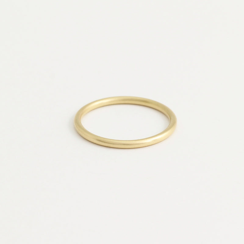 Yellow Gold Wedding Band - 1.5mm Wide - Rounded - Matte