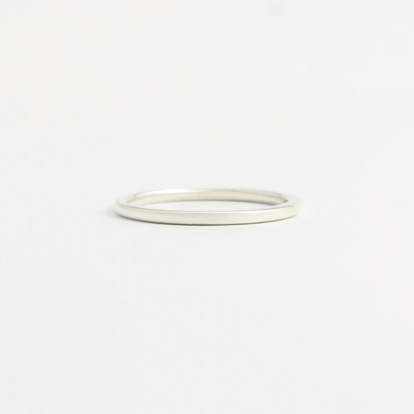 White Gold Wedding Band - 1.5mm Wide - Flat - Polished