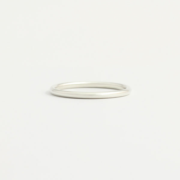 White Gold Wedding Band - 1.5mm Wide - Rounded - Polished