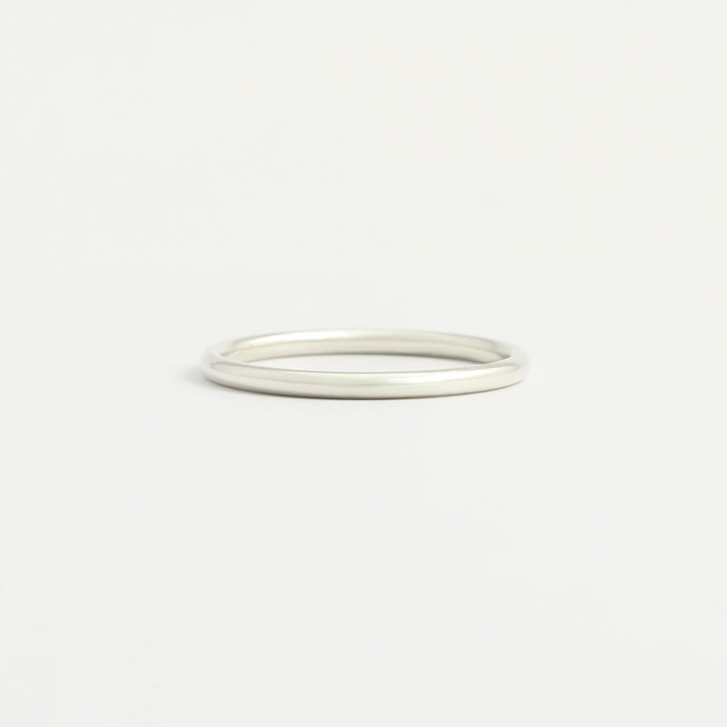 White Gold Wedding Band - 1.5mm Wide - Rounded - Polished