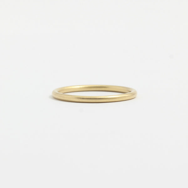 Yellow Gold Wedding Band - 1.5mm Wide - Rounded - Matte
