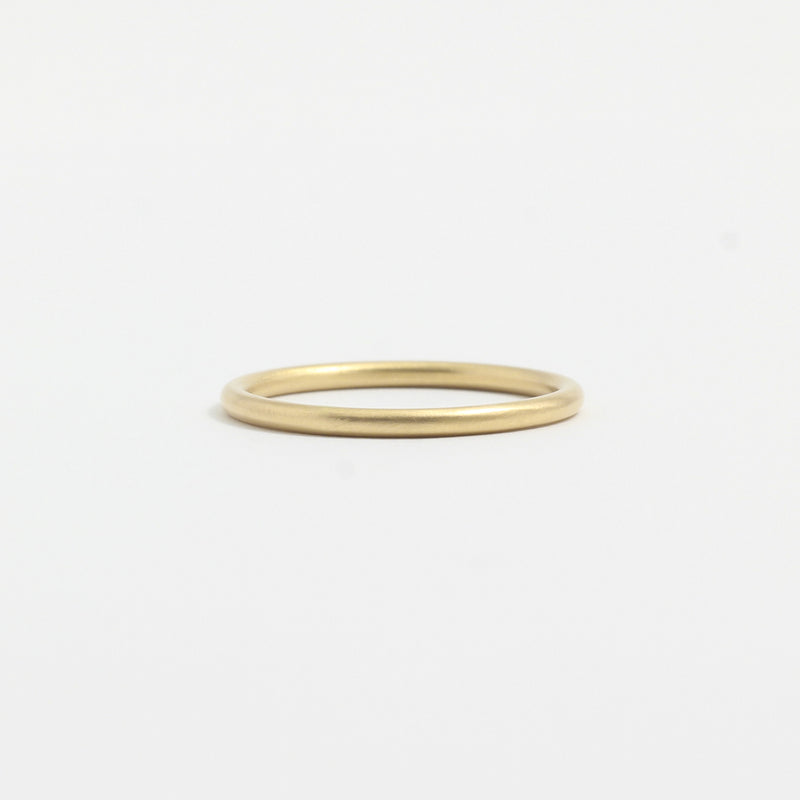 Yellow Gold Wedding Band - 1.5mm Wide - Rounded - Matte