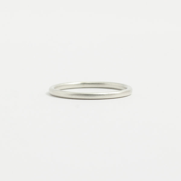 White Gold Wedding Band - 1.5mm Wide - Rounded - Matte