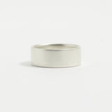 White Gold Wedding Band - 7mm Wide - Flat - Matte