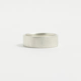 White Gold Wedding Band - 6mm Wide - Flat - Matte