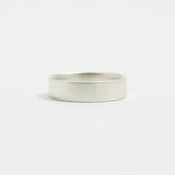 White Gold Wedding Band - 5mm Wide - Flat - Matte