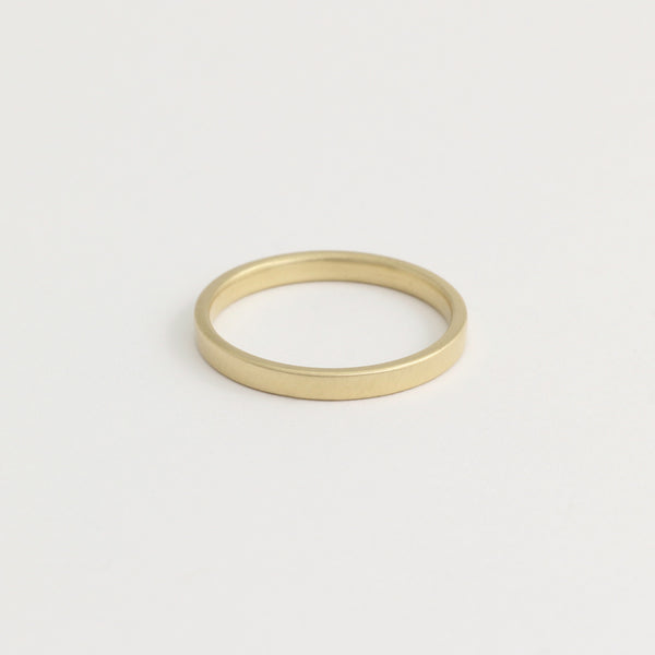 Yellow Gold Wedding Band - 2mm Wide - Flat - Matte