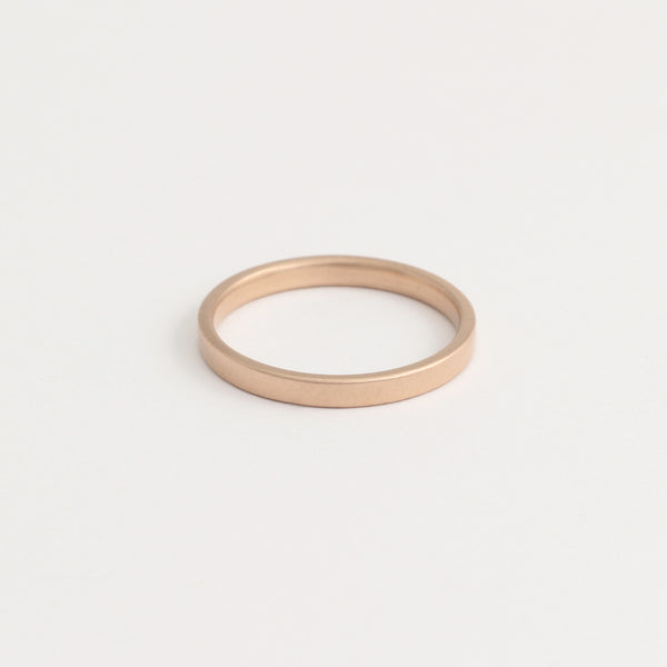 Rose Gold Wedding Band - 2mm Wide - Flat - Matte