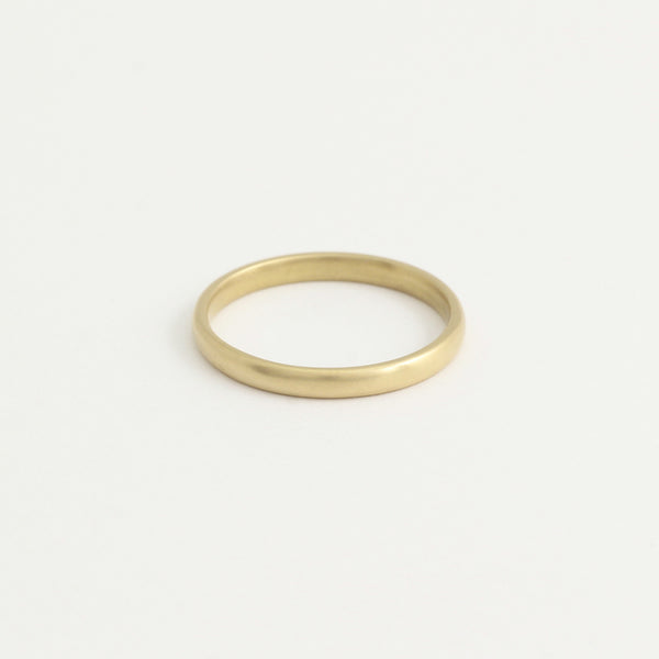 Yellow Gold Wedding Band - 2mm Wide - Rounded - Matte