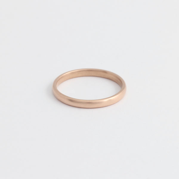 Rose Gold Wedding Band - 2mm Wide - Rounded - Matte