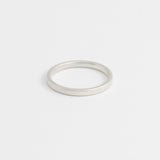 White Gold Wedding Band - 2mm Wide - Flat - Polished
