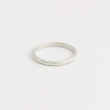 White Gold Wedding Band - 2mm Wide - Rounded - Matte