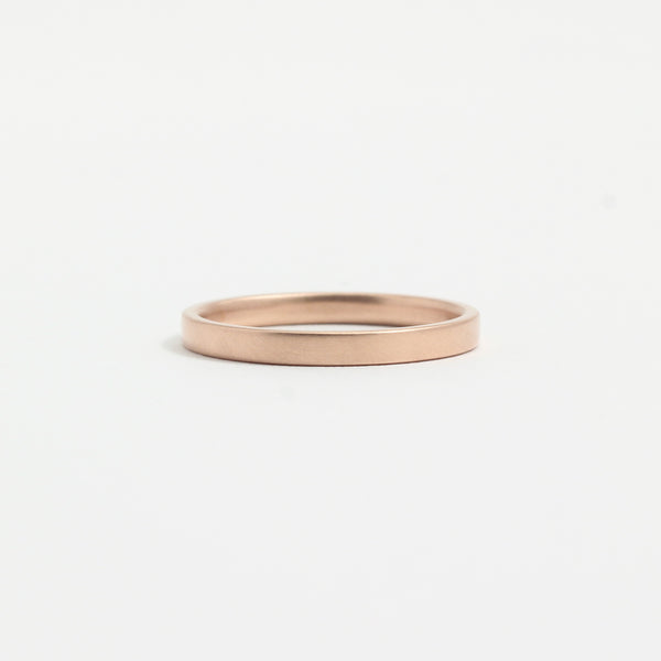 Rose Gold Wedding Band - 2mm Wide - Flat - Matte