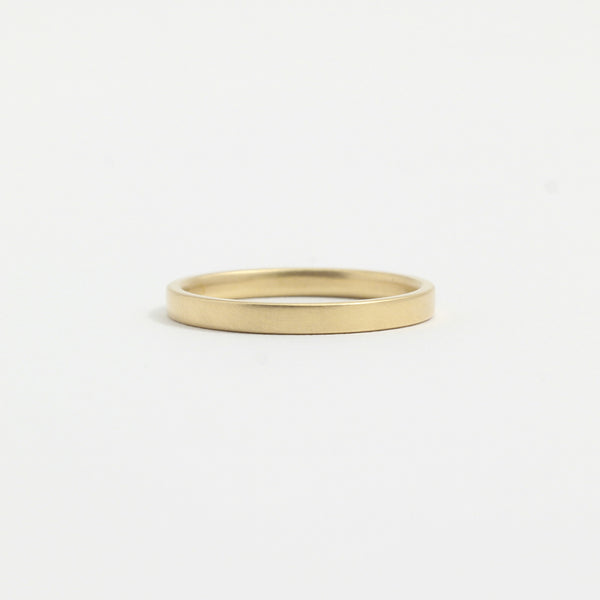 Yellow Gold Wedding Band - 2mm Wide - Flat - Matte