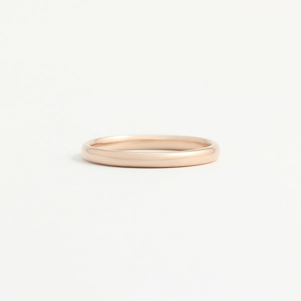 Rose Gold Wedding Band - 2mm Wide - Rounded - Polished