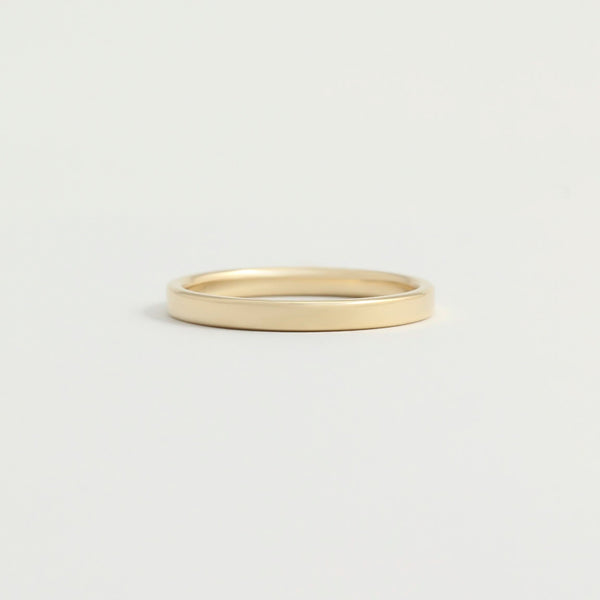 Yellow Gold Wedding Band - 2mm Wide - Flat - Polished