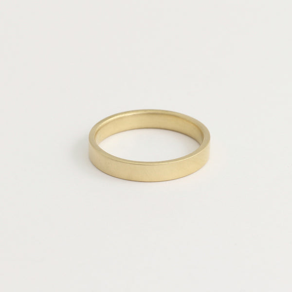 Yellow Gold Wedding Band - 3mm Wide - Flat - Matte