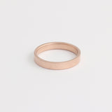 Rose Gold Wedding Band - 3mm Wide - Flat - Matte