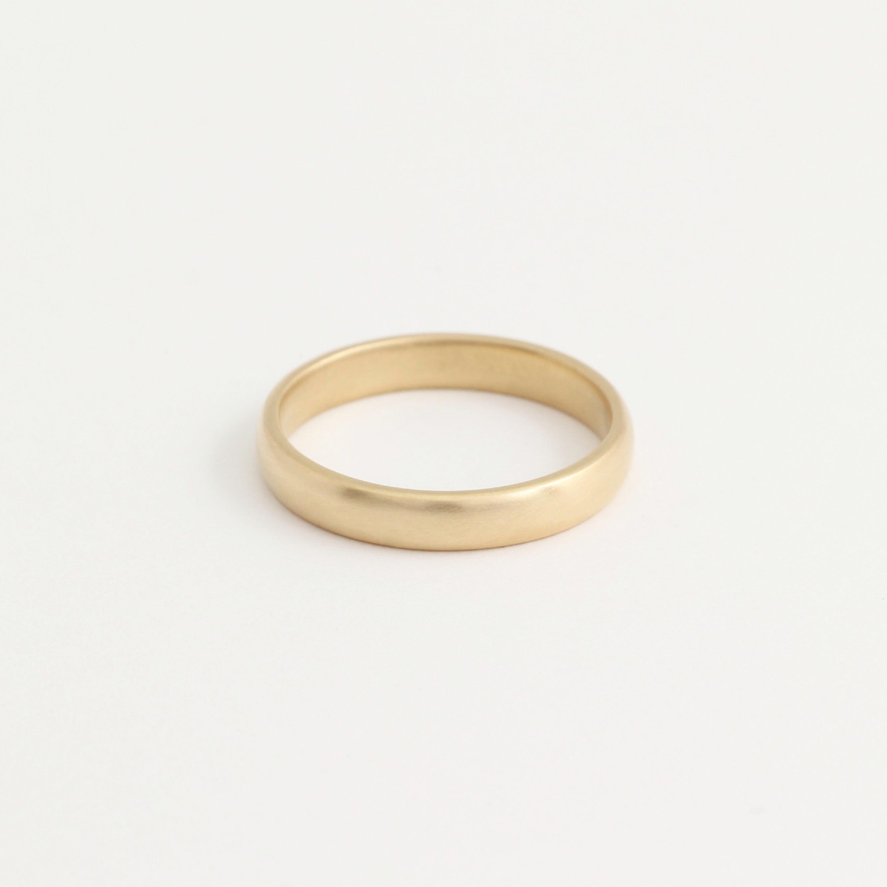 Yellow Gold Wedding Band - 3mm Wide - Rounded - Matte– Good Gold