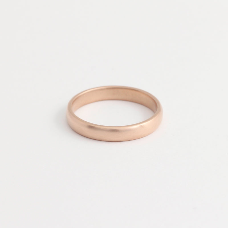 Rose Gold Wedding Band - 3mm Wide - Rounded - Polished