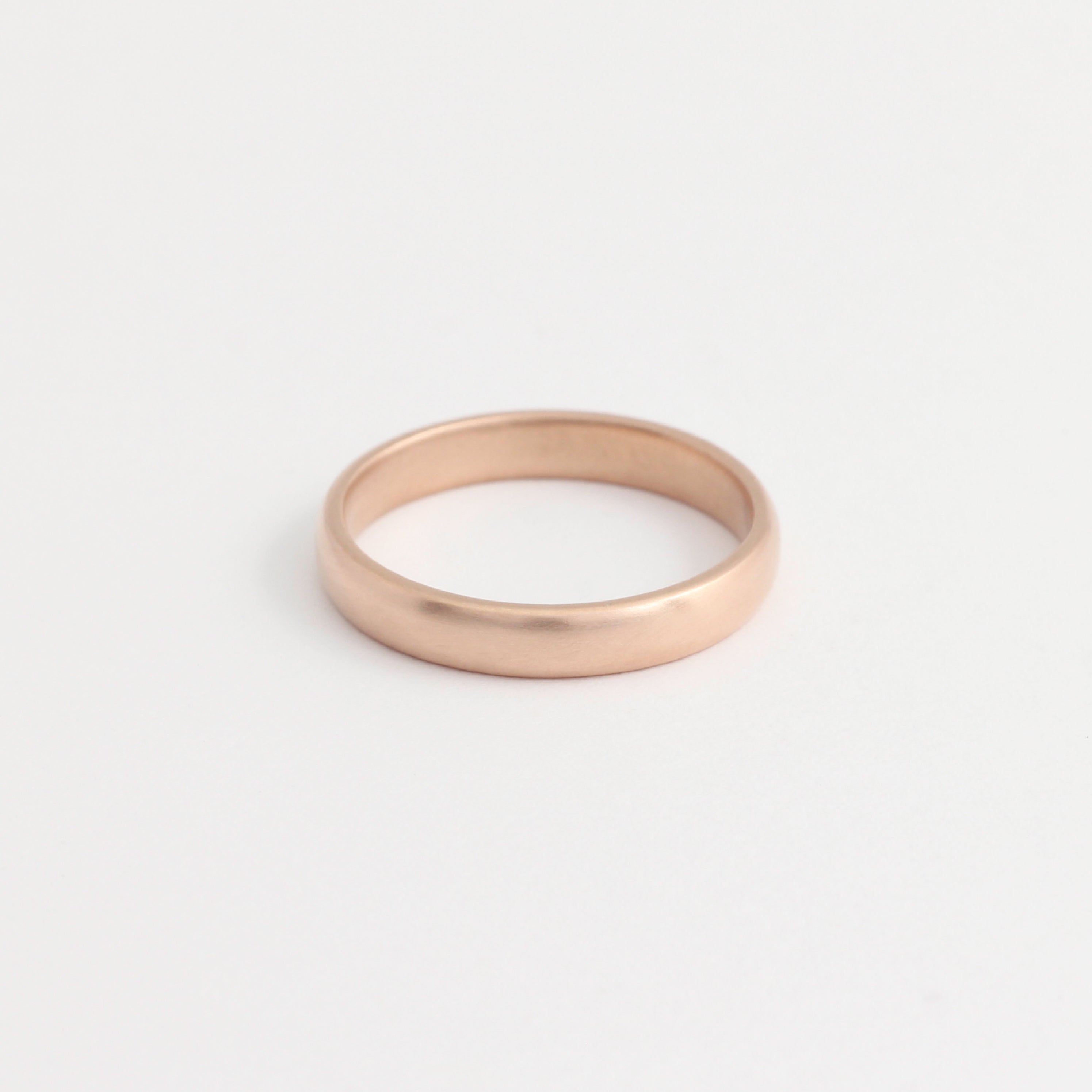 Rose Gold Wedding Band - 3mm Wide - Rounded - Matte– Good Gold