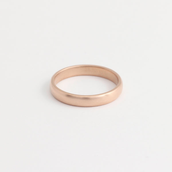 Rose Gold Wedding Band - 3mm Wide - Rounded - Matte