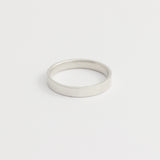 White Gold Wedding Band - 3mm Wide - Flat - Matte