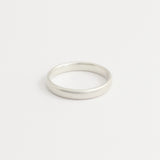 White Gold Wedding Band - 3mm Wide - Rounded - Polished