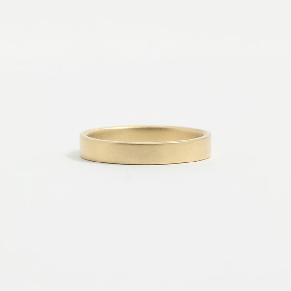 Yellow Gold Wedding Band - 3mm Wide - Flat - Matte
