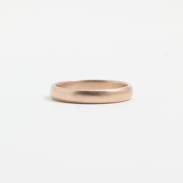 Rose Gold Wedding Band - 3mm Wide - Rounded - Matte