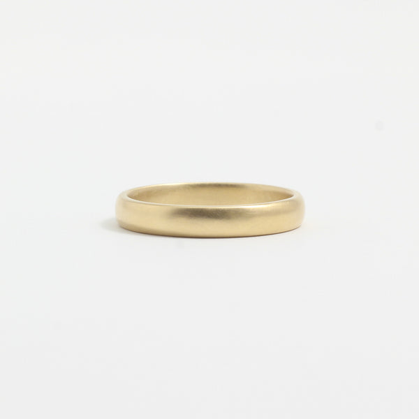 Yellow Gold Wedding Band - 3mm Wide - Rounded - Matte