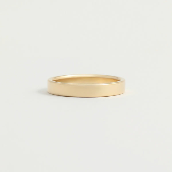 Yellow Gold Wedding Band - 3mm Wide - Flat - Polished