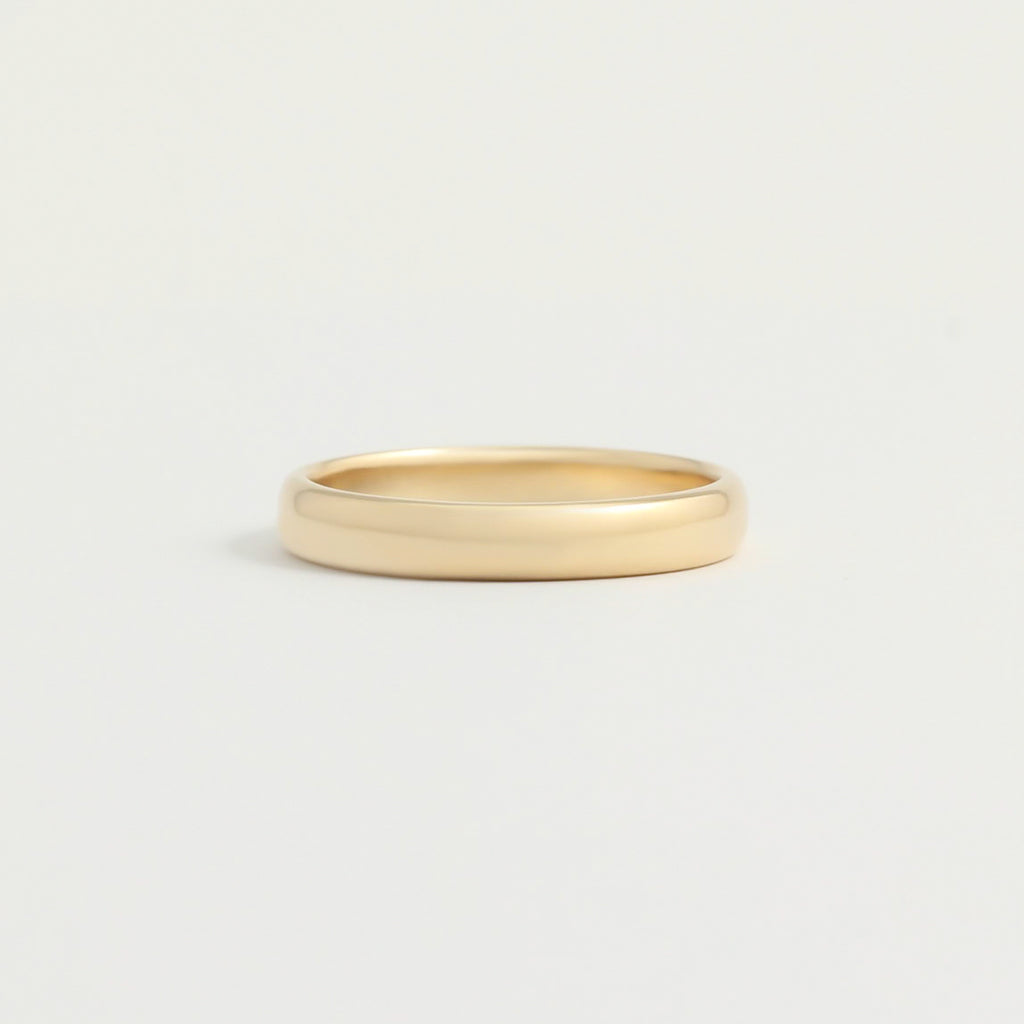 Yellow Gold Wedding Band - 3mm Wide - Rounded - Polished– Good Gold
