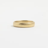Yellow Gold Wedding Band - 4mm Wide - Rounded - Matte