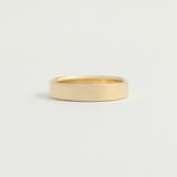 Yellow Gold Wedding Band - 4mm Wide - Flat - Polished