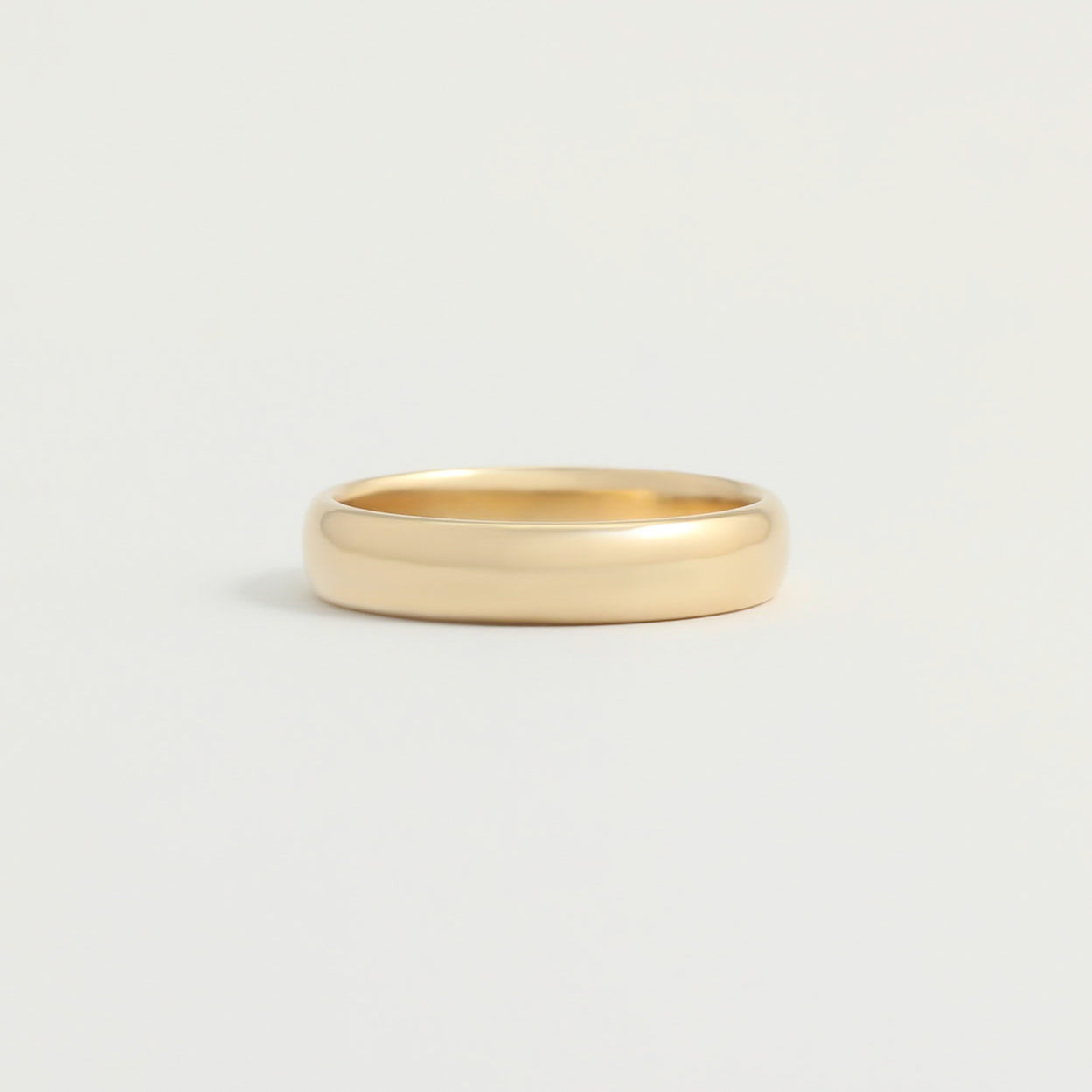 Yellow Gold Wedding Band - 4mm Wide - Rounded - Polished– Good Gold