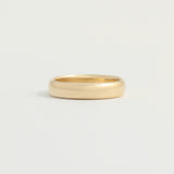 Yellow Gold Wedding Band - 4mm Wide - Rounded - Polished