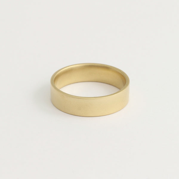 Yellow Gold Wedding Band - 5mm Wide - Flat - Matte