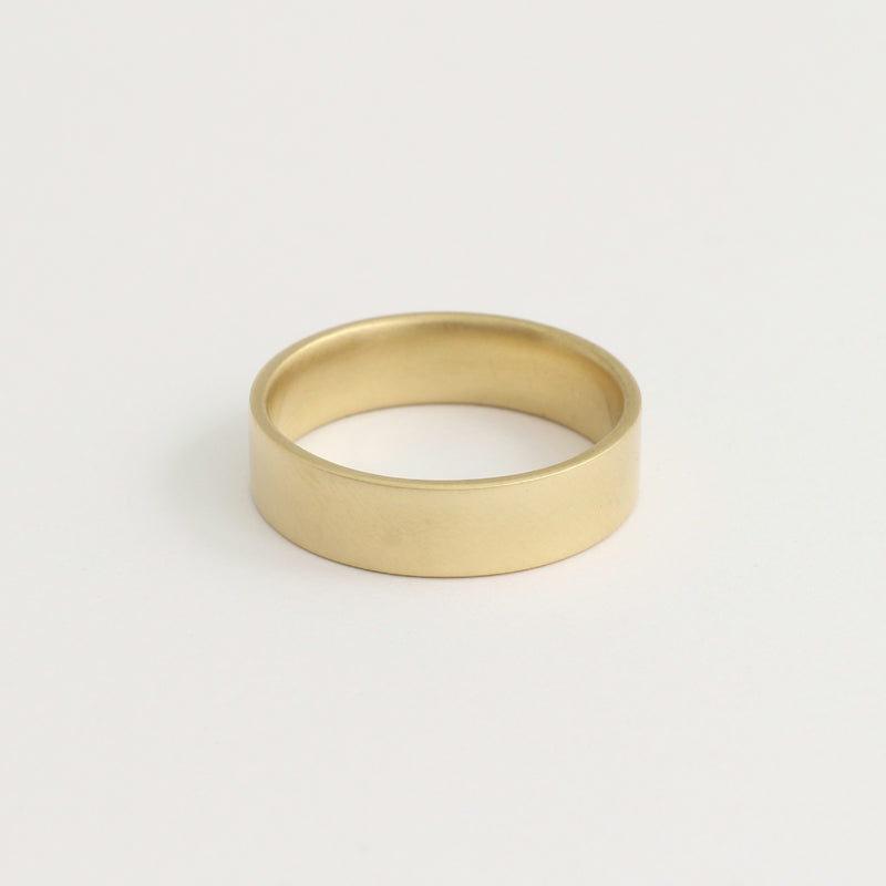 Yellow Gold Wedding Band - 5mm Wide - Flat - Matte